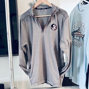 Champion FSU Gray Quarter-Zip Shirt with front pockets Florida State University